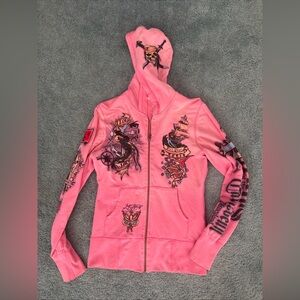 DISNEY Disneyland - Pirates of Caribbean circa 2016 pink zippered Hoodie Jacket